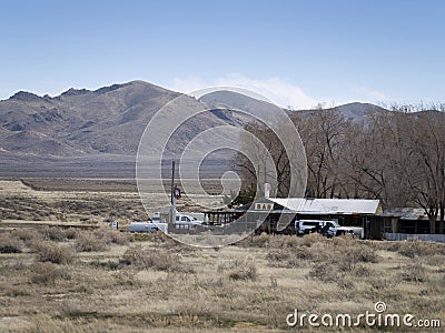 Old highway motel and bar Stock Photo