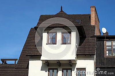 Old historic buildings in town Kazimierz Dolny, Poland Stock Photo