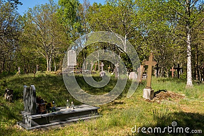 Old Historic cemetery with crosses Stock Photo