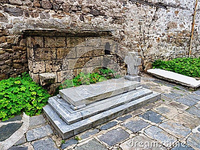 Historic Grave in Church Yard, Plovdiv, Bulgaria Stock Photo