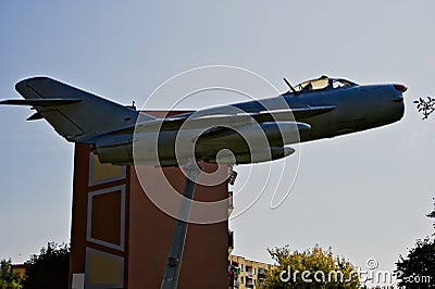 An old, historic jet fighter. Editorial Stock Photo