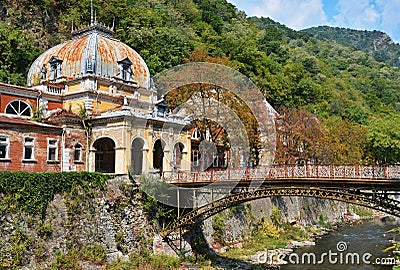 Old historic spa in Baile Herculane Stock Photo