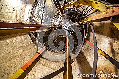 Old historic spiral steel staircase structure Stock Photo