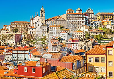 Old historical houses in the center of Porto, Portugal. Cityscape of the famous Portuguese city Stock Photo