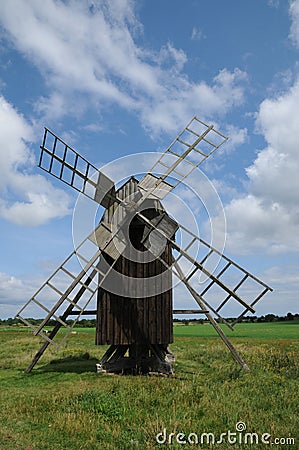 Old and historical windmill of Lerkaka Stock Photo