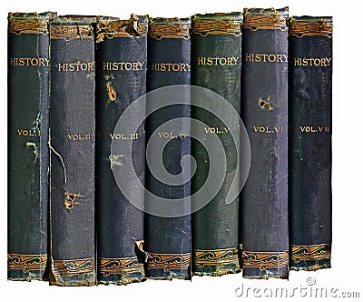 Old History Books Stock Photo