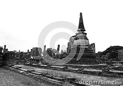 Old history Temple, at Ayutthaya, Thailand Stock Photo