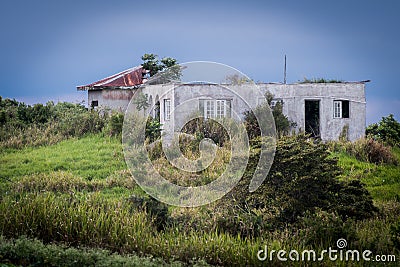 Old home met by destruction from a hurricane Stock Photo