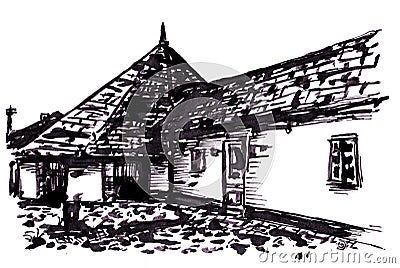 Old house Cartoon Illustration