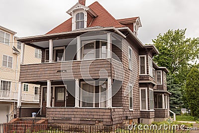 Old house color brown need reparation Stock Photo