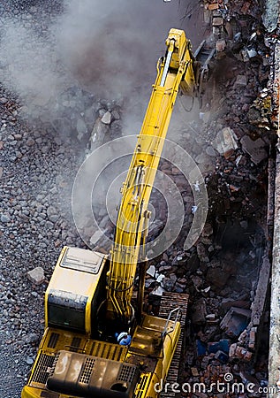 Old house demolition Stock Photo