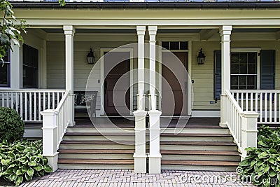 Old house with duplex entrances Stock Photo