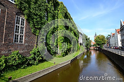 Old house with Gdansk in Poland Stock Photo