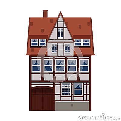 Old house, home, building, facade, Europe, medieval tradition. European architectural style. Vector illustration Vector Illustration