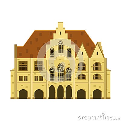 Old house, home, building, facade, Europe, medieval tradition. European architectural style. Vector illustration Vector Illustration