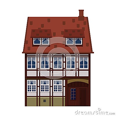 Old house, home, building, facade, Europe, medieval tradition. European architectural style. Vector illustration Vector Illustration