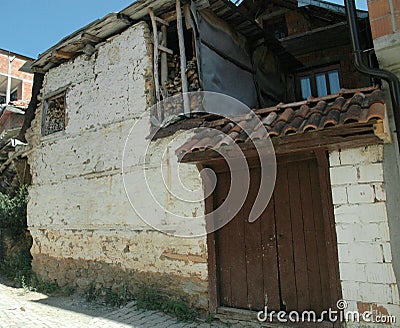 An old house made of stones. once there were 10 family members living in this house Stock Photo