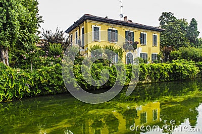 Old house on the Martesana (Milan) Stock Photo