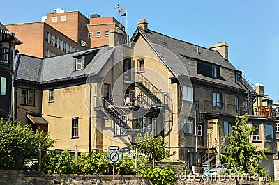 Old House in Montreal downtown Stock Photo