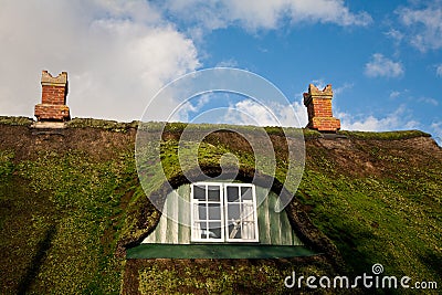 Old house roof detail. Island of Fanoe in Denmark Stock Photo