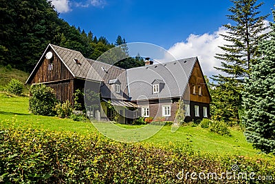 Old house in the woods Stock Photo