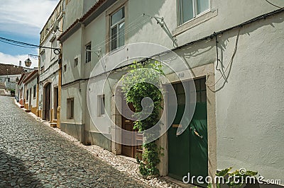 Old houses on alley at Estremoz Stock Photo