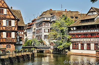 Old houses in the district of La Petite France in Strasbourg Stock Photo