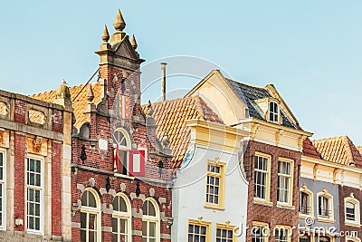 Old houses in the Dutch city of Gouda Stock Photo
