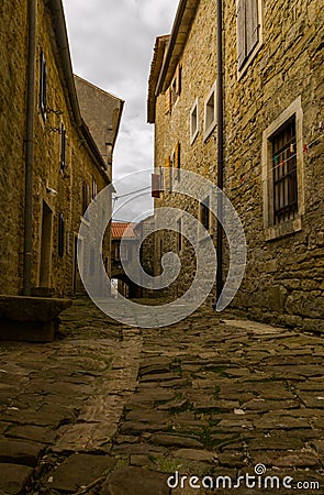 Old Houses in Hum, Istria Stock Photo