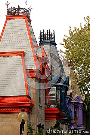 Old houses in Montreal, Canada. Stock Photo