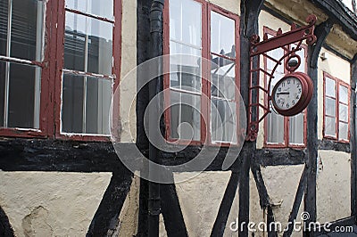 Old houses in Nakskov Stock Photo