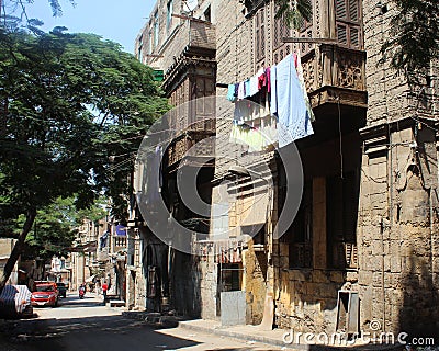 Old Houses in Wazir street in Cairo Stock Photo