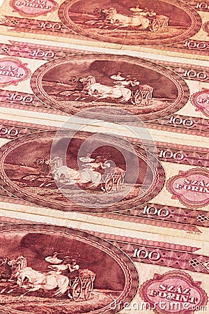 Old Hungarian banknotes Stock Photo