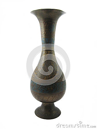 Old indian bronze vase Stock Photo