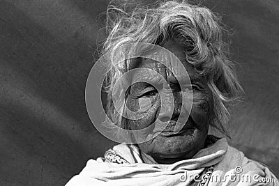 Old Indian tribal woman Editorial Stock Photo