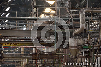 Old industrial machine in a abandoned factory Stock Photo