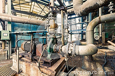 Old industrial pipeline equipment Stock Photo