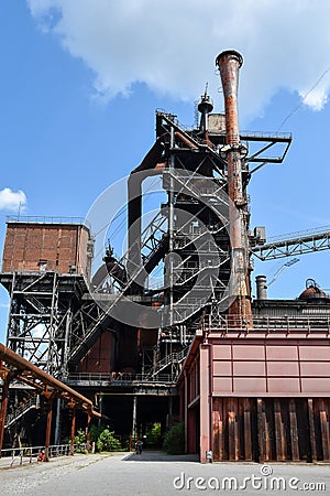 Old industry buildings at the Landschaftspark Duisburg Editorial Stock Photo