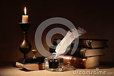 Old Inkstand Stock Photo