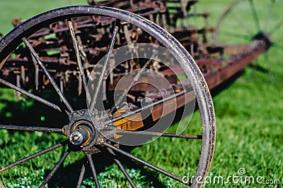 Old iron agriculture plow Stock Photo