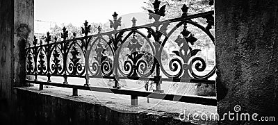 Old Iron Fencing with design Stock Photo