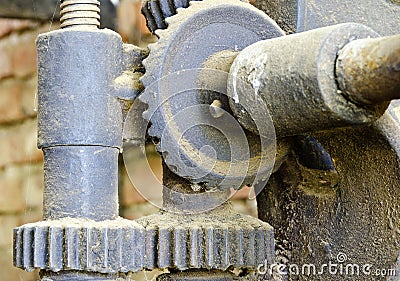 Old iron gearing mechanism Stock Photo