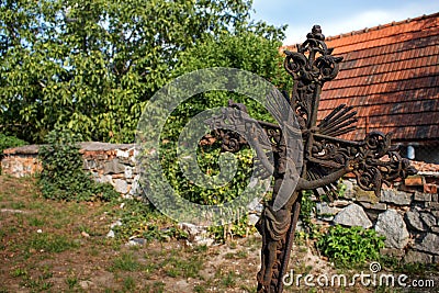 Old Iron Rusted Cross Stock Photo