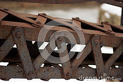Old iron rusted metal beam Stock Photo