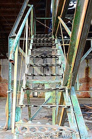 Old iron stairs Stock Photo