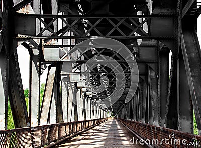 Old iron and steel bridge Stock Photo