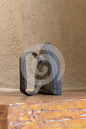 One old iron, used with fire to iron Stock Photo