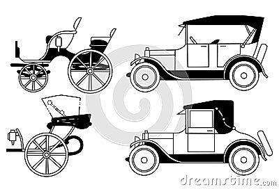 old isolated cars - vector Vector Illustration