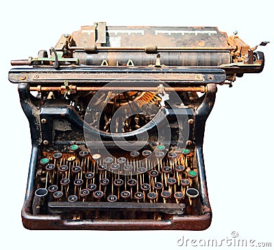 Old isolated typewriter Stock Photo