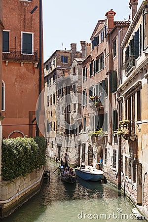 An old italian city with water channels Editorial Stock Photo